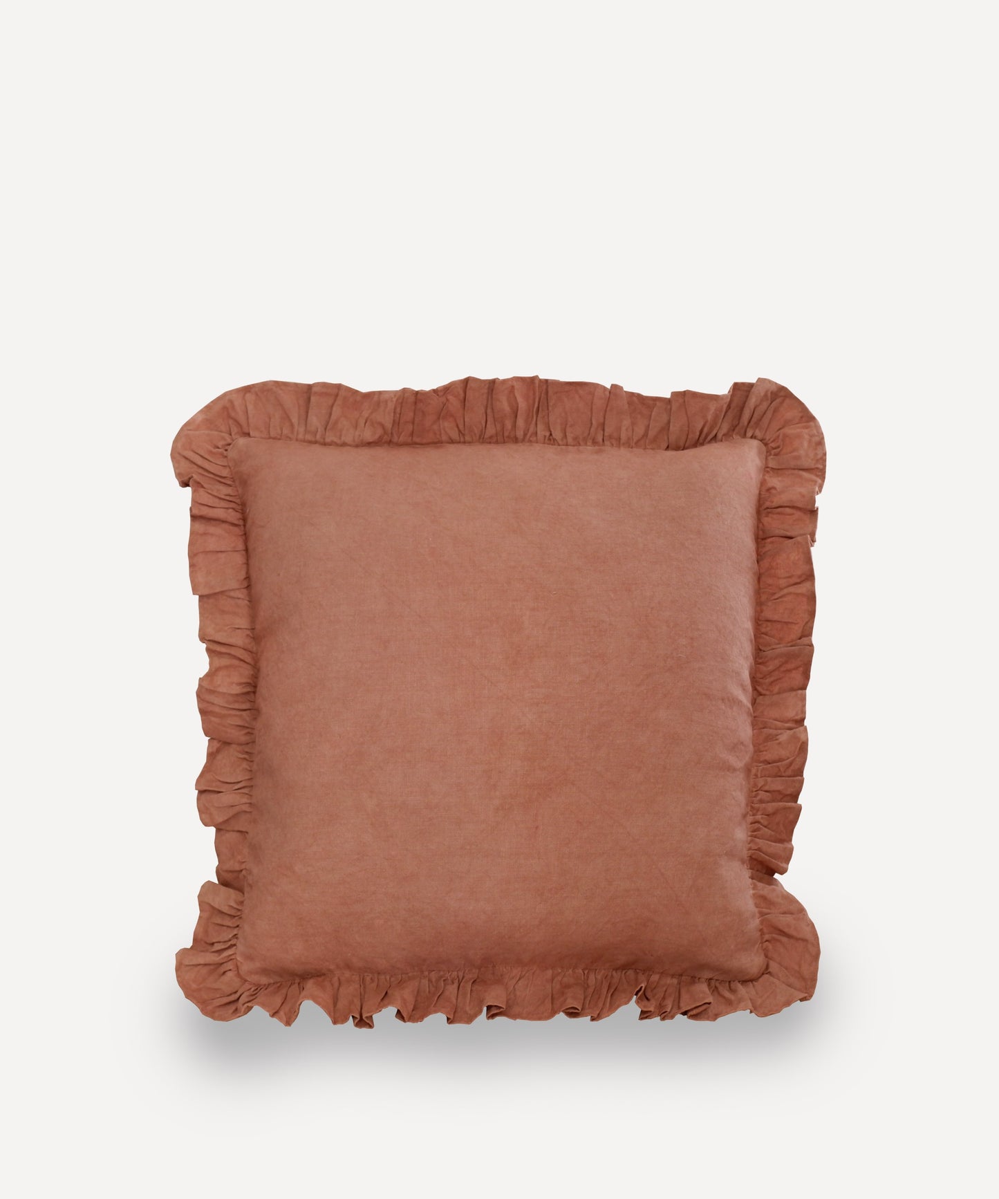 Terracotta Ruffle Cushion