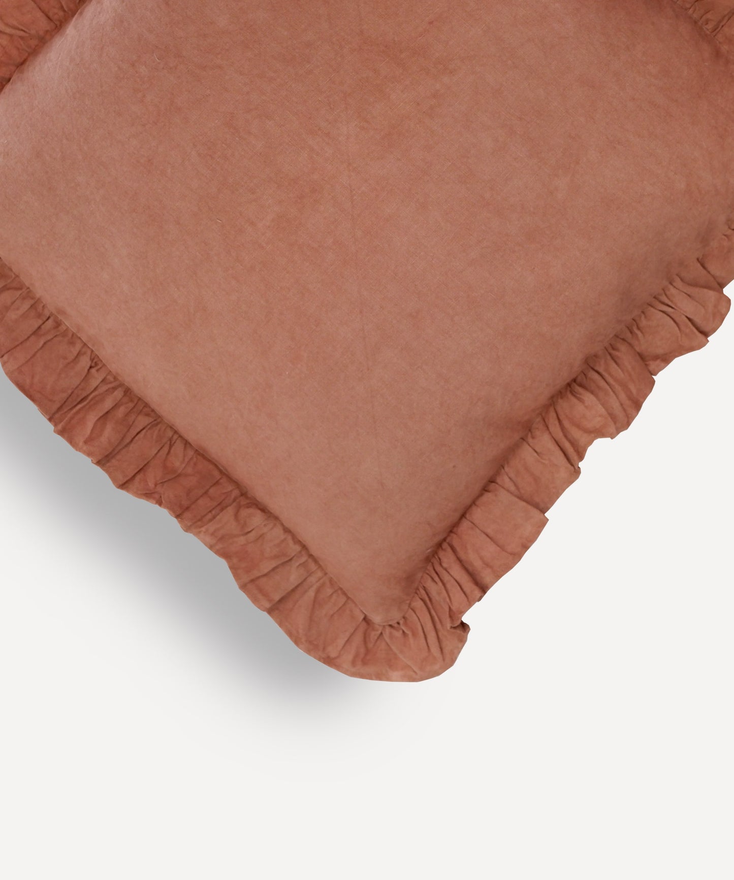 Terracotta Ruffle Cushion